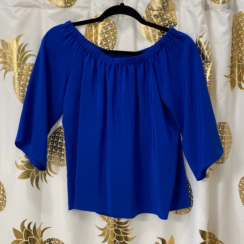 Blue off the shoulder blouse XS